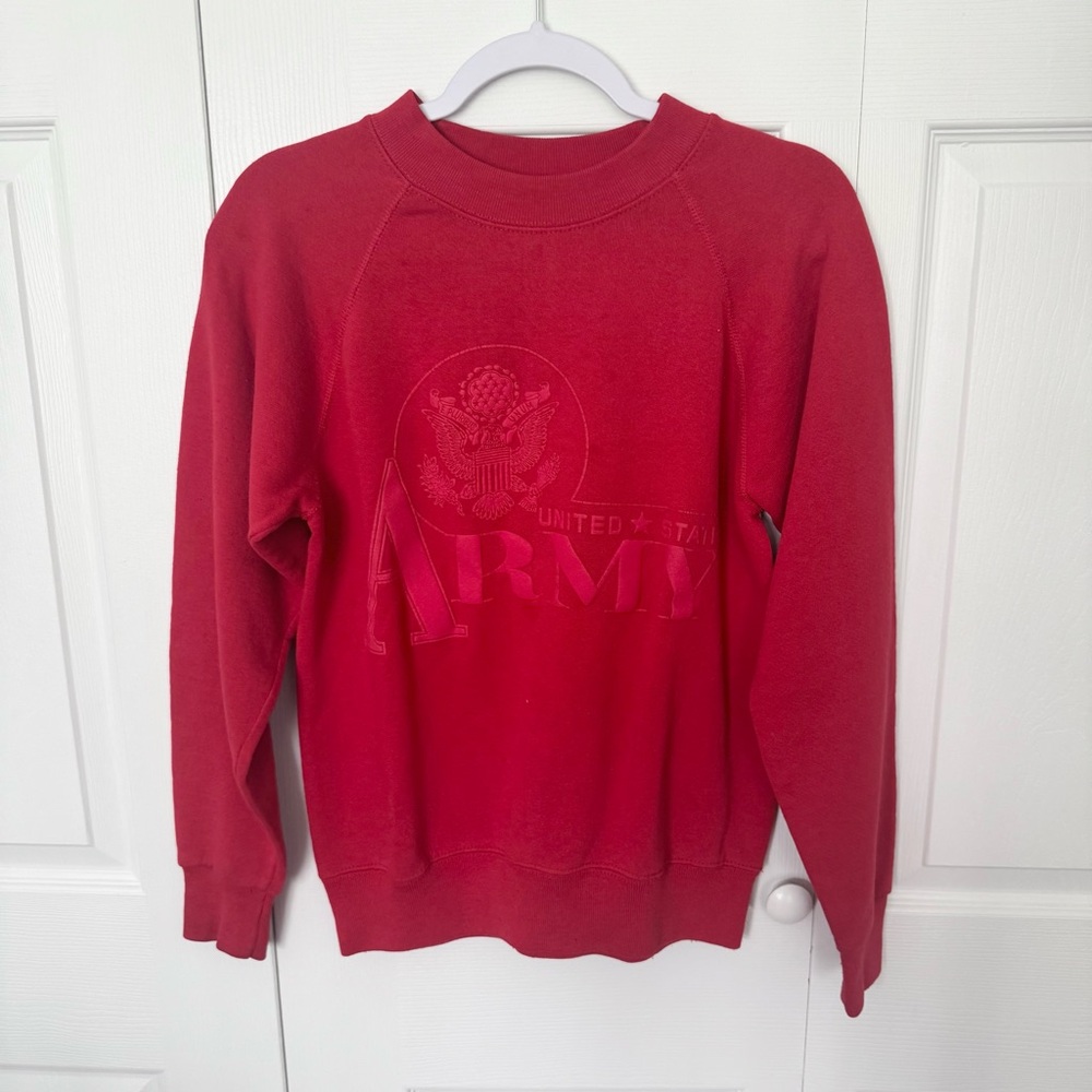 Vintage Red Puffy United States Army Sweatshirt AS IS - Medium
